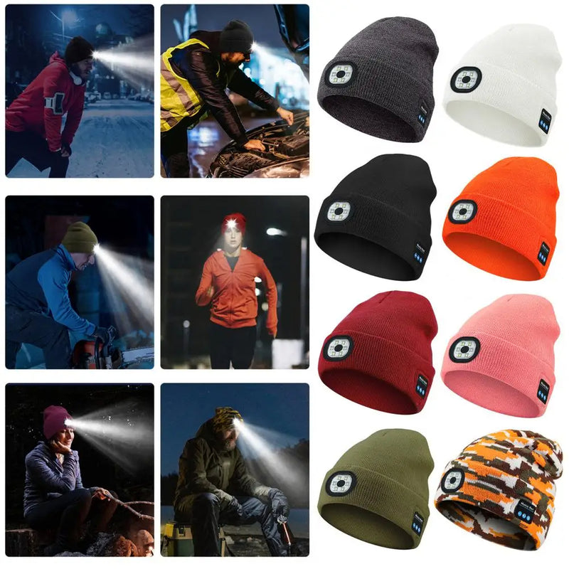 Gorro de invierno con Luz LED y Bluetooth