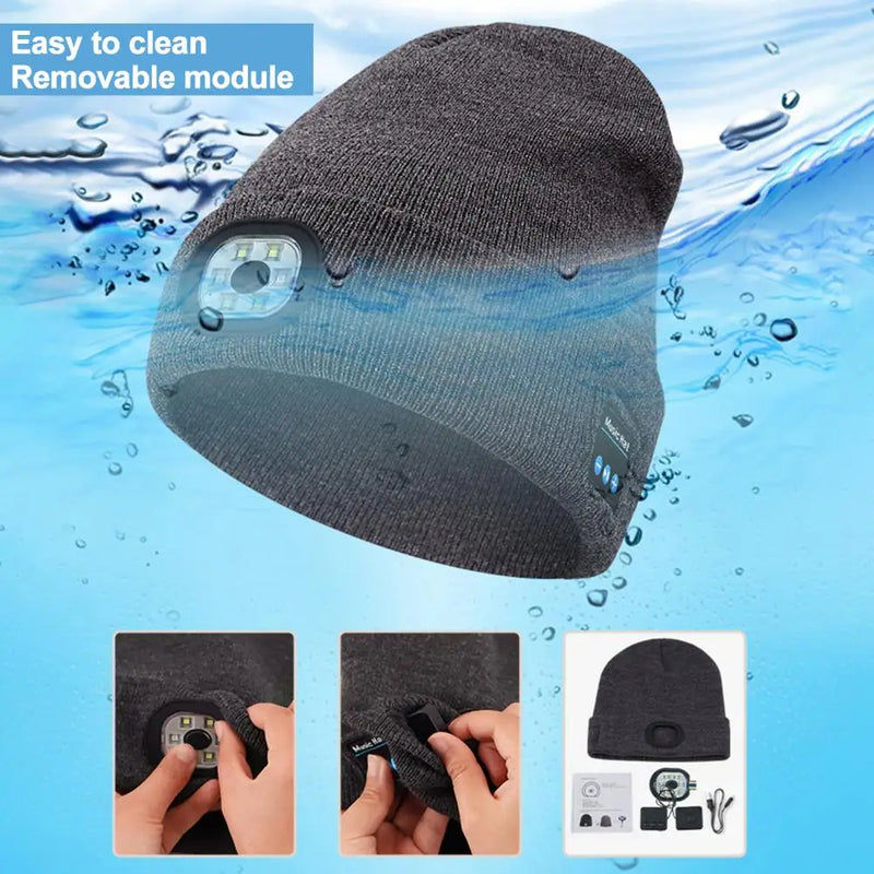 Gorro de invierno con Luz LED y Bluetooth