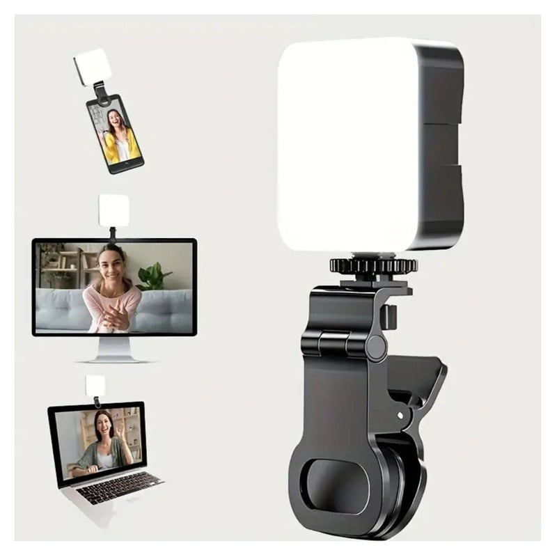 Mini luz LED con Clip para selfies, para Celular, Tablet, Laptop